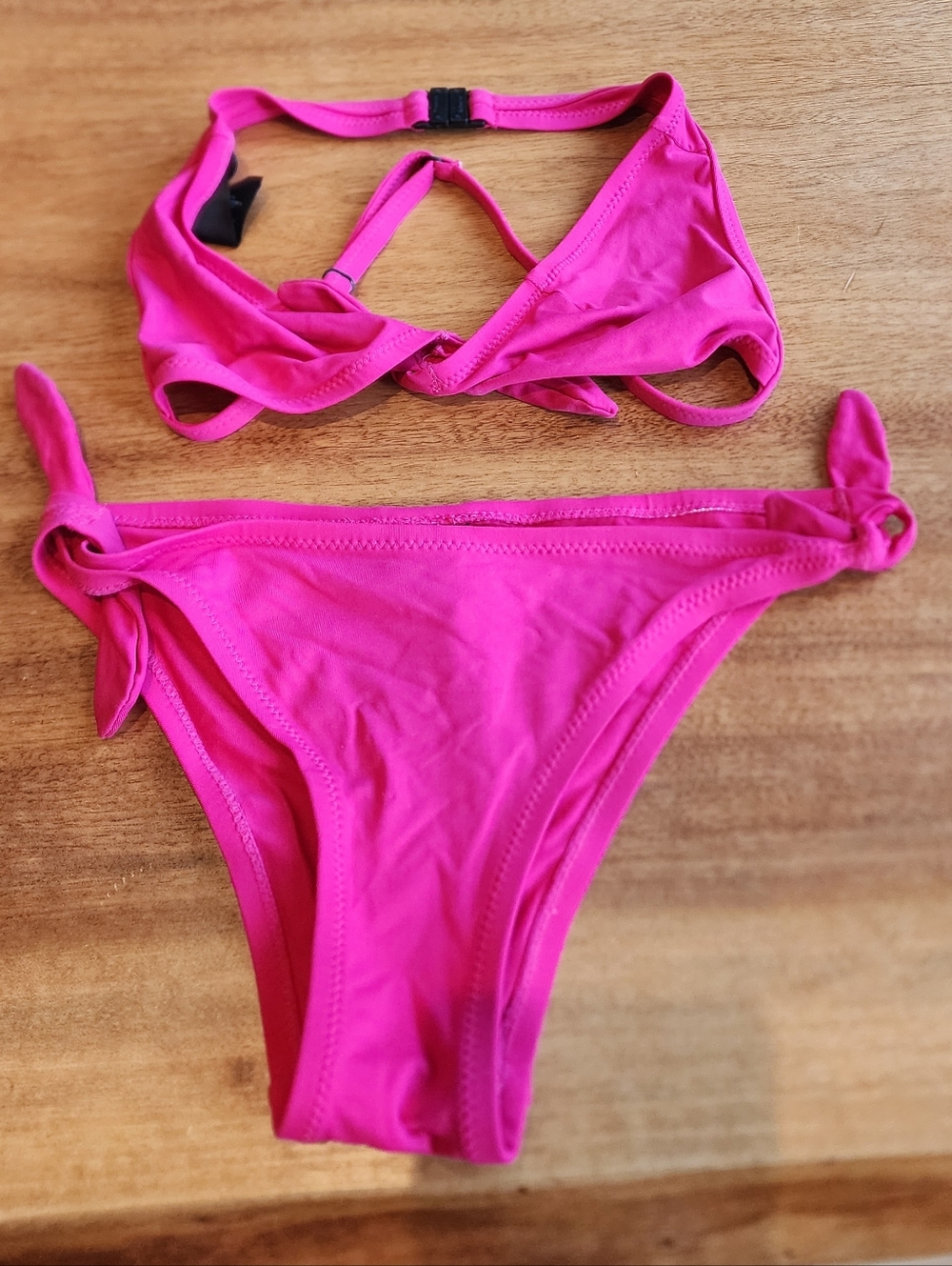 Proenza Schouler Hot Pink Swim Bikini W Side Ties Size S